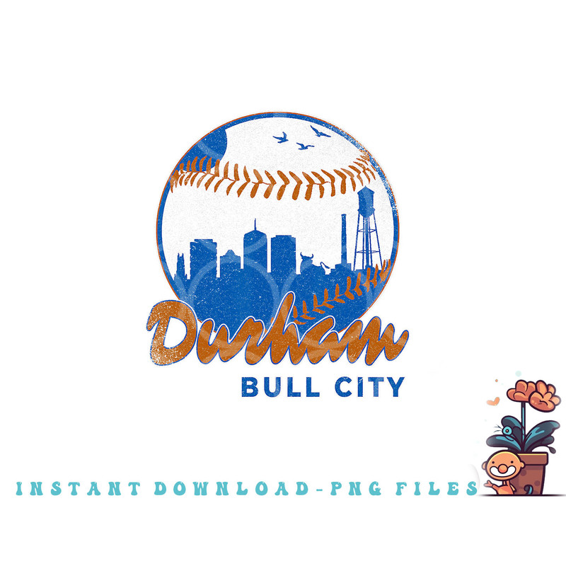 Durham Baseball Skyline Classic Bull City North Carolina png, digital download copy.jpg