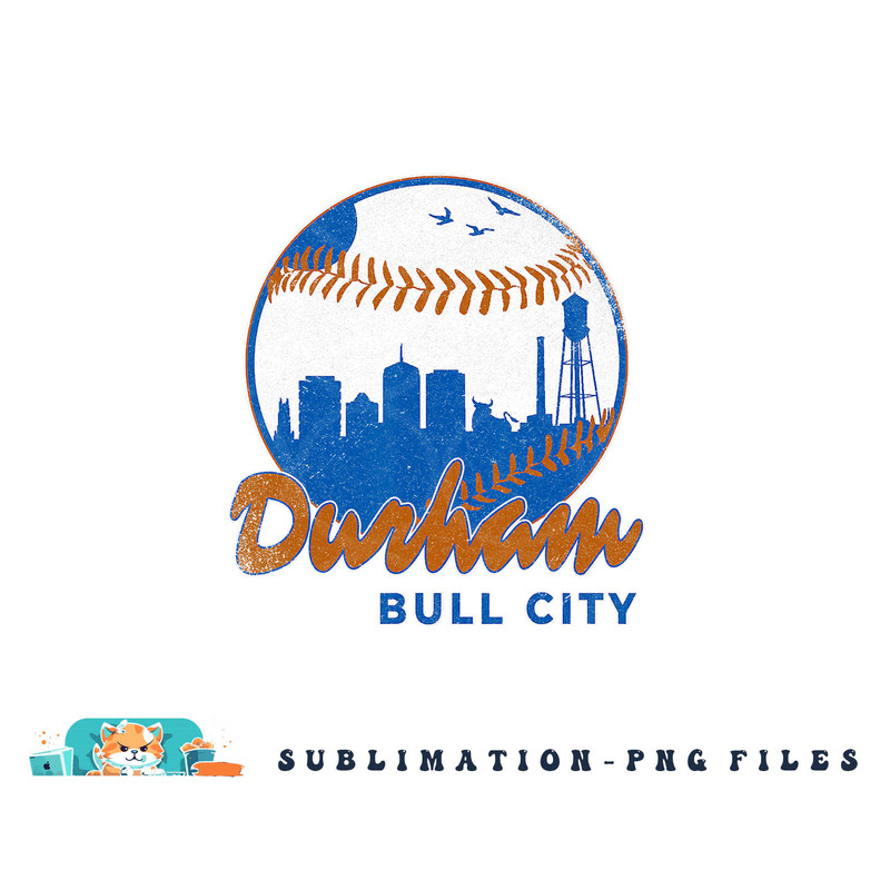 Durham Baseball Skyline Classic Bull City North Carolina png, digital download copy.jpg