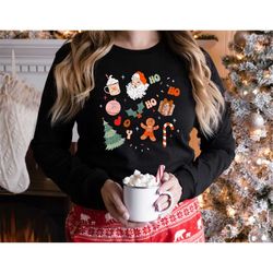 christmas sweatshirt,cute christmas sweater,christmas doodles sweatshirt,merry christmas sweatshirt,happy new year,chris