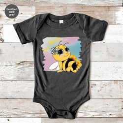 Positive Baby Bodysuit, Inspirational Toddler Shirt, Motivational Onesie, Mental Health Youth Shirt, Cute Bee Graphic Te