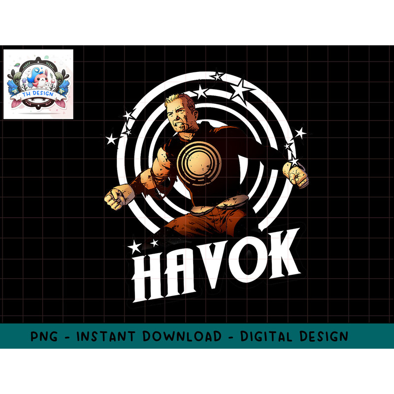 Marvel X-Men Havok Intimidating Stance Warp Graphic T-Shirt png, sublimation.jpg