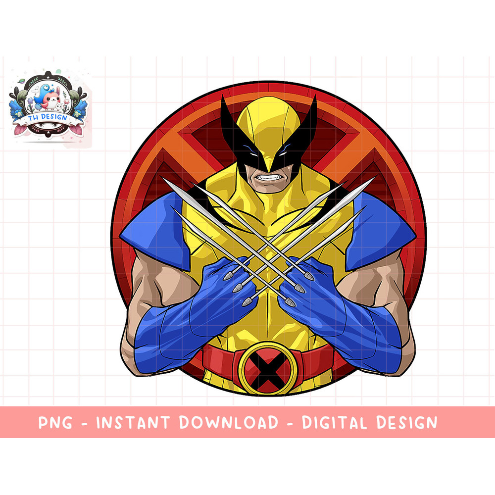 Marvel X-Men Wolverine Classic Claw Cross Portrait png, sublimation.jpg