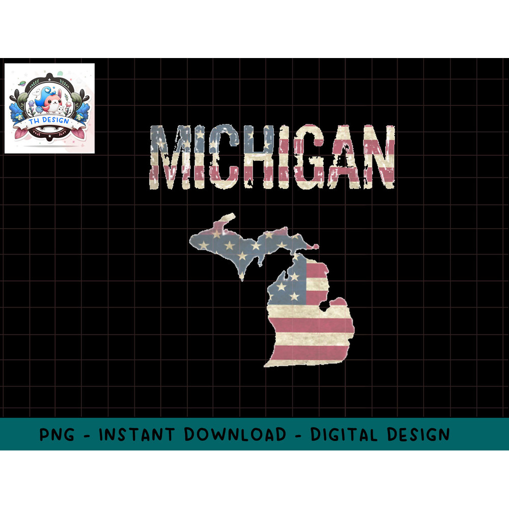 Michigan Patriotic 4th Of July Distressed Flag Great Lakes png, sublimation.jpg