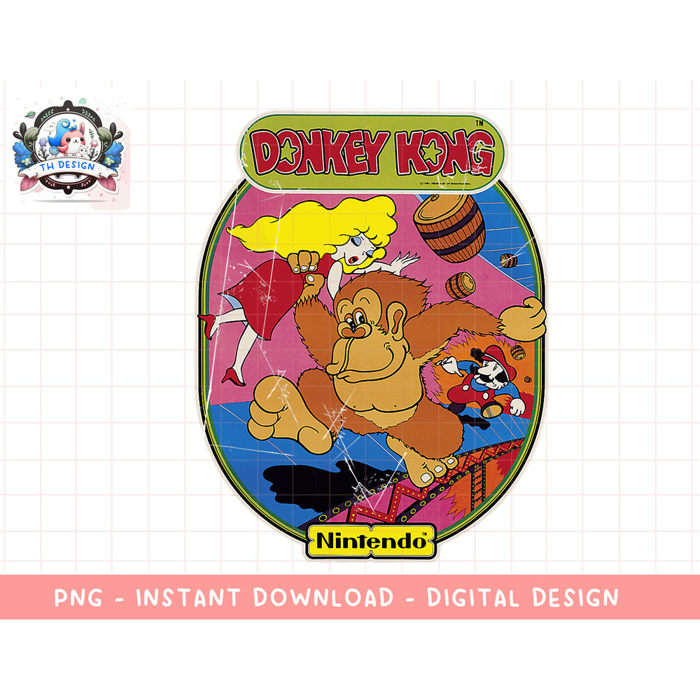 Nintendo Donkey Kong Mario Retro Art Graphic T-Shirt png, sublimation.jpg
