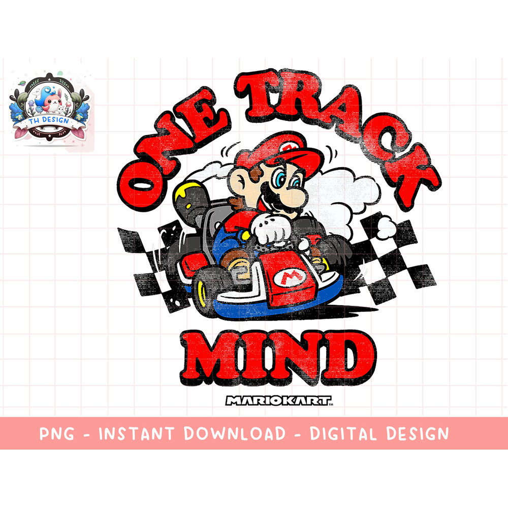 Nintendo Mario Kart One Track Mind Graphic T-Shirt png, sublimation.jpg