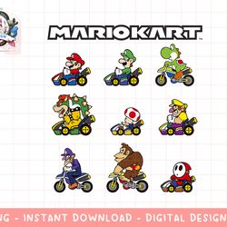 nintendo mario kart racers ready line-up graphic t-shirt png, sublimation.jpg