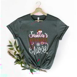 santa's favorite nurse shirt, christmas santas nurse shirt, nurse winter fashion, funny christmas shirt, gift nurse, rn