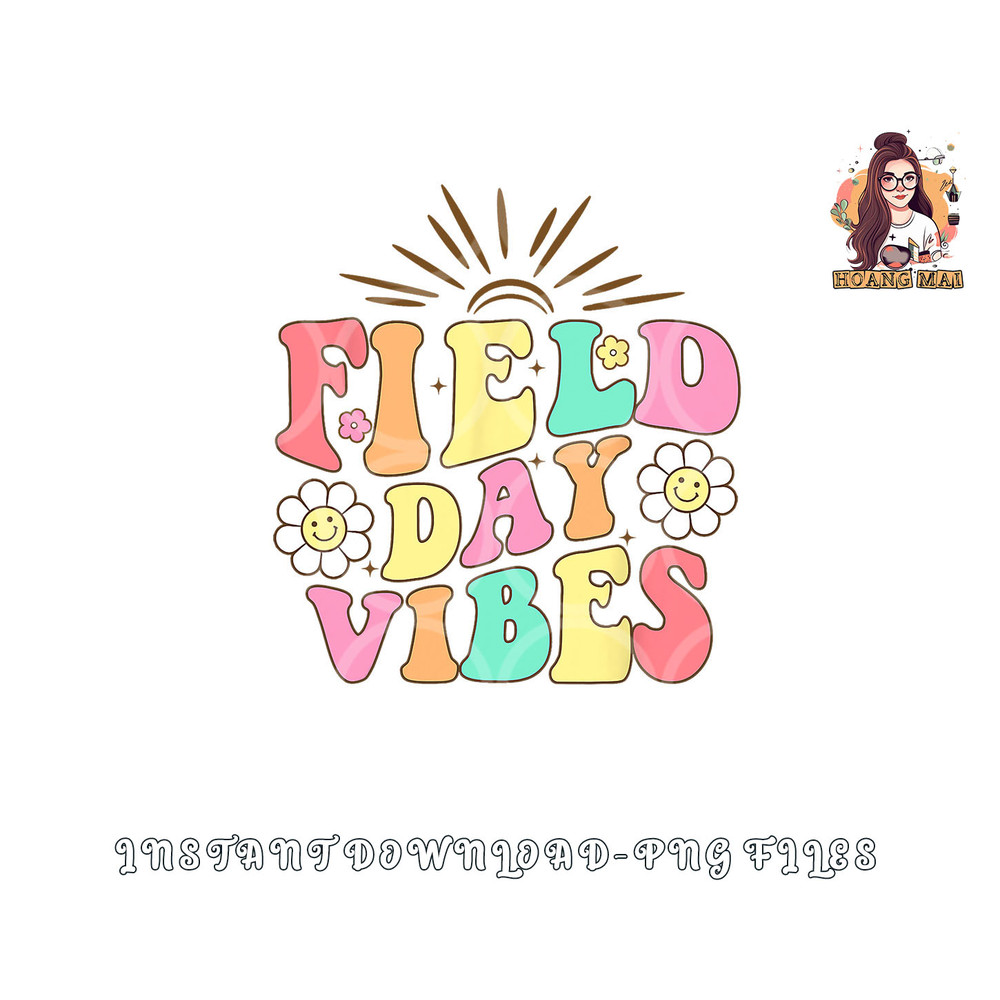 Field Day Vibes For Teacher Kids Retro Groovy Field Day 2023 png, digital download copy.jpg