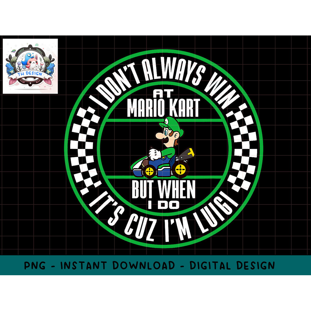 Nintendo Mario Kart Winning As Luigi Graphic T-Shirt png, sublimation.jpg