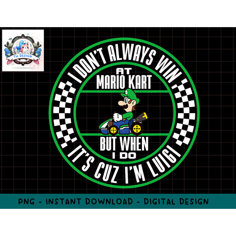 Nintendo Mario Kart Winning As Luigi Graphic T-Shirt png, sublimation.jpg