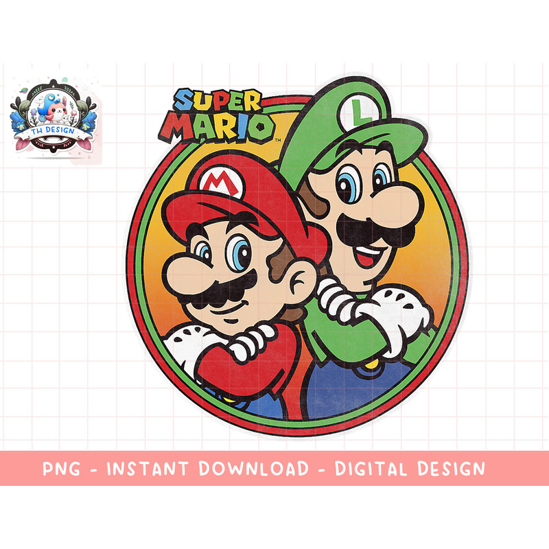 Nintendo Super Mario & Luigi Brothers Circle png, sublimation.jpg