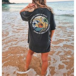 Happiness Comes in Waves Tee, Summer Graphic Tee, BeachT-shirt, Boho Tee, Vintage Inspired  Cotton T-shirt, Unisex Tee,