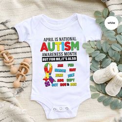 autism awareness month onesie, autism toddler shirts, autism baby bodysuit, kids autism month shirts, support youth tshi