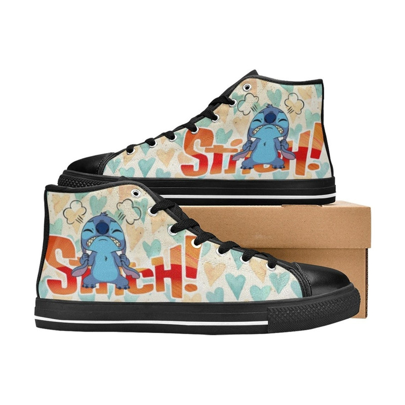 Stitch High Canvas Shoes for Fan, Women and Men, Stitch High Canvas Shoes, Stitch Sneaker, Stitch Shoes