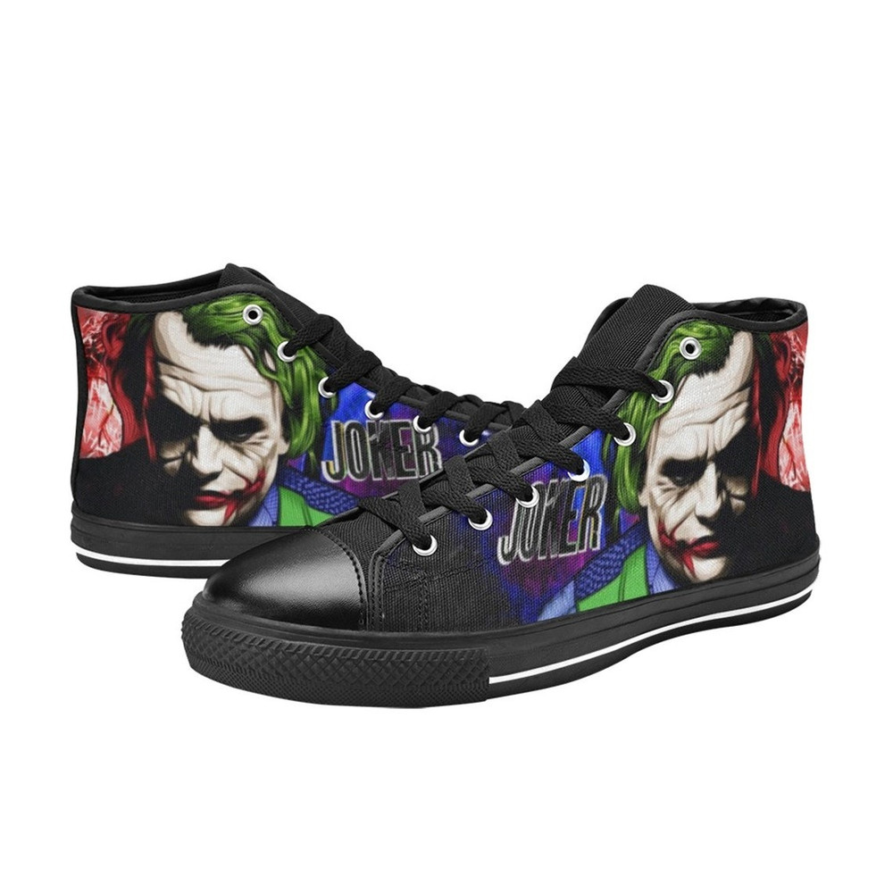Joker High Canvas Shoes for Fan, Women and Men, Joker High Canvas Shoes, Joker DC Comics Sneaker, Joker Shoes