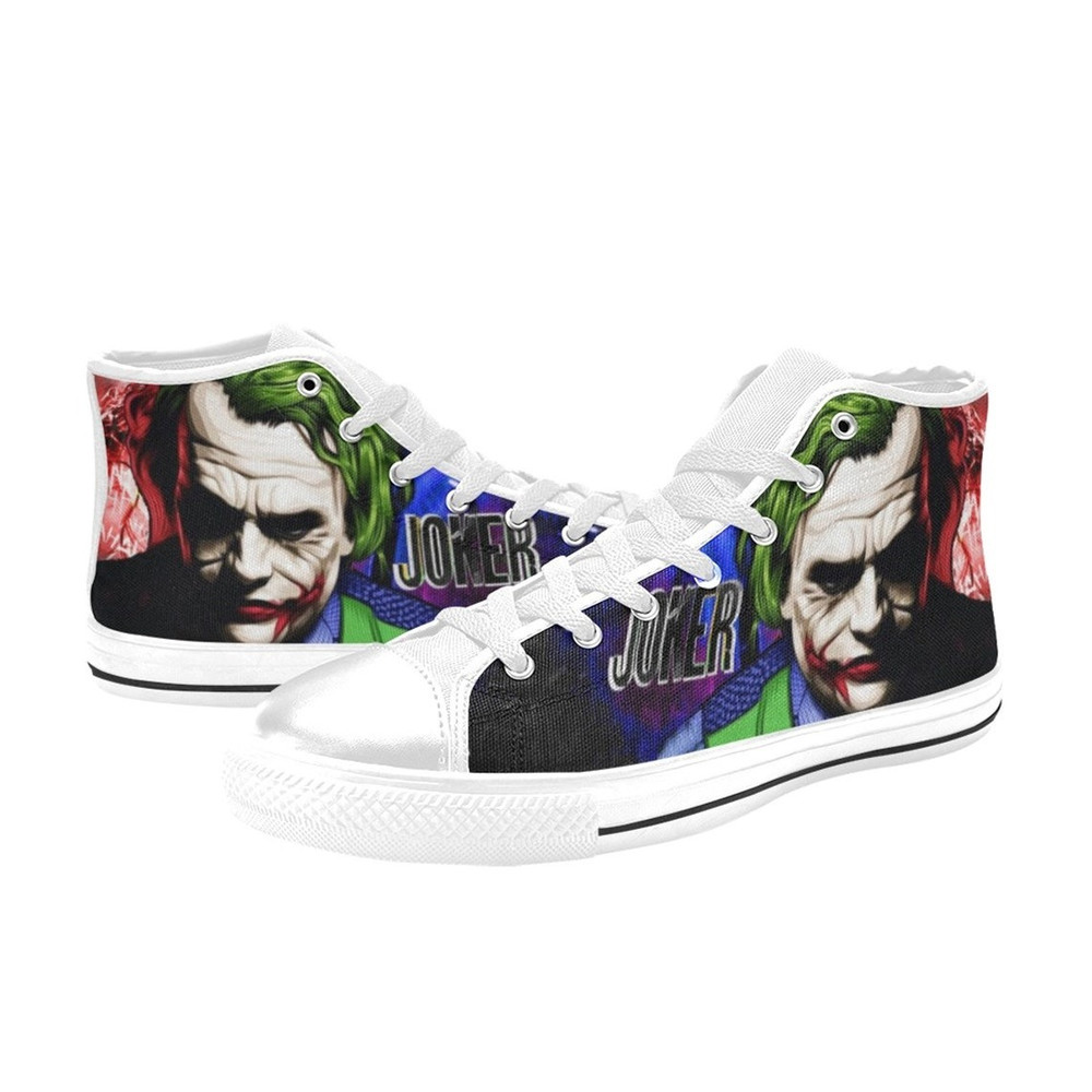 Joker High Canvas Shoes for Fan, Women and Men, Joker High Canvas Shoes, Joker DC Comics Sneaker, Joker Shoes