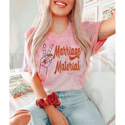 marriage material t-shirt, bride tee t-shirt, engagement t-shirt, color blast, vintage inspired t-shirt, comfort colors