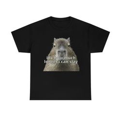 idk how much longer i can slay capybara sarcastic dank tee