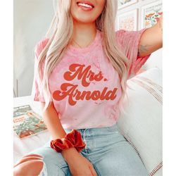 custom comfort colors  color blast tee, mrs. bride t-shirt, bridesmaids t-shirts, custom text, vintage inspired, comfort