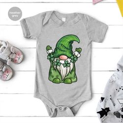cute st patricks day onesie, irish gnome toddler shirts, st patricks day gift for kids, shamrock youth tees, saint patri