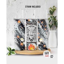 personalized camping tumbler - camp rules tumbler - outdoor lover gift - camper tumbler for her , mom tumbler , camping