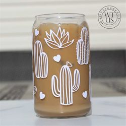 cactus beer glass , plant beer can , outdoorsy ,nature lover beer glass, cactus glass, coffee cup, coffee lover ,