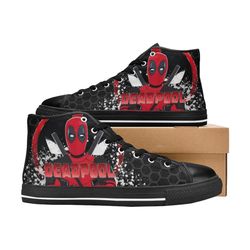 deadpool high canvas shoes for fan, women and men, deadpool high canvas shoes, deadpool marvel comics sneaker
