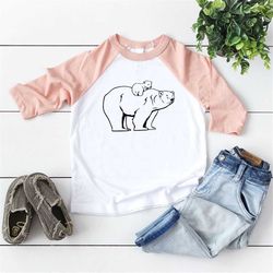 Cute Polar Bear Onesie, Animal Toddler Shirts, Bear Youth T-Shirts, Gift for Kids, Polar Bear Baby Bodysuit, Gift for So