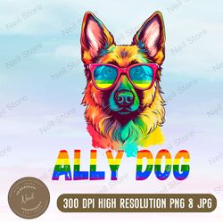 lgbt ally dog rainbow png, dog png, lgbt png, png high quality, png, digital download
