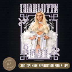 wwe charlotte flair royal bling sassy photo portrait png, png high quality, png, digital download