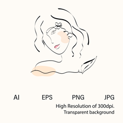 girl in one line style