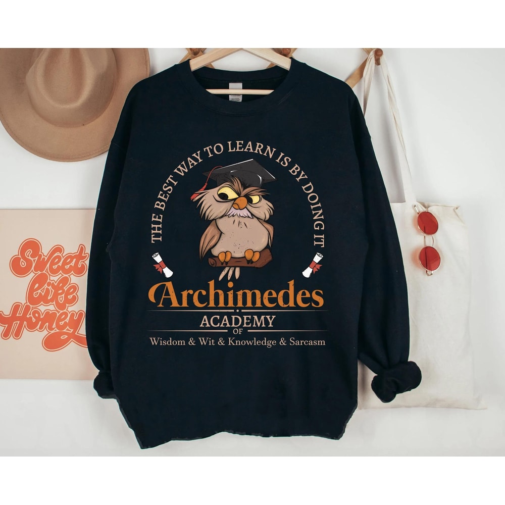 Archimedes Academy Knowledge Sarcasm Shirt Sword In The Stone Owl Walt Disney World T-shirt Disneyland Family Trip Magic Kingdom - 2.jpg
