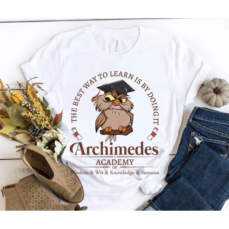 Archimedes Academy Knowledge Sarcasm Shirt Sword In The Stone Owl Walt Disney World T-shirt Disneyland Family Trip Magic Kingdom - 4.jpg
