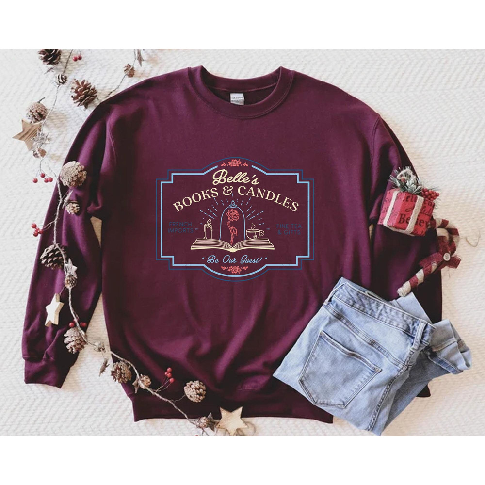 Beauty And The Beast Belle’s Books Candles Be Our Guest Shirt Disney Princess Belle Tee Walt Disney World Disneyland Trip Outfits - 3.jpg