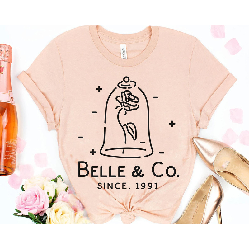 Belle & Co Since 1991 Enchanted Rose Shirt Beauty and The Beast Disney Princess T-shirt Walt Disney World Disneyland Trip Outfits - 2.jpg
