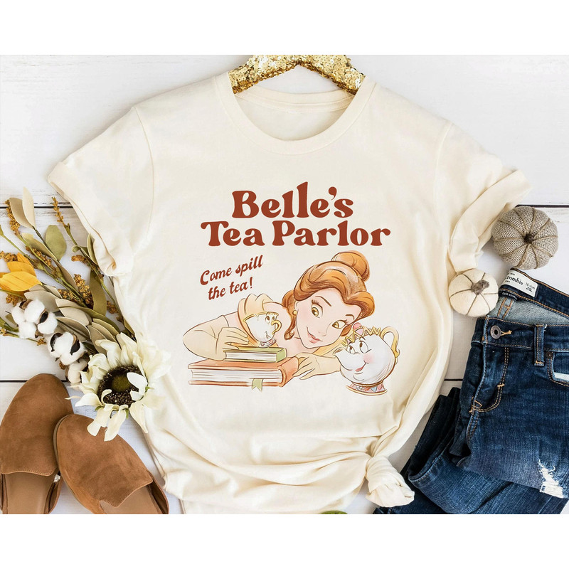 Belle's Tea Parlor Spill The Tea Shirt  Beauty and The Beast  Disney Princess Chip Potts  Disney World T-shirt  Disneyland Family Trip - 1.jpg