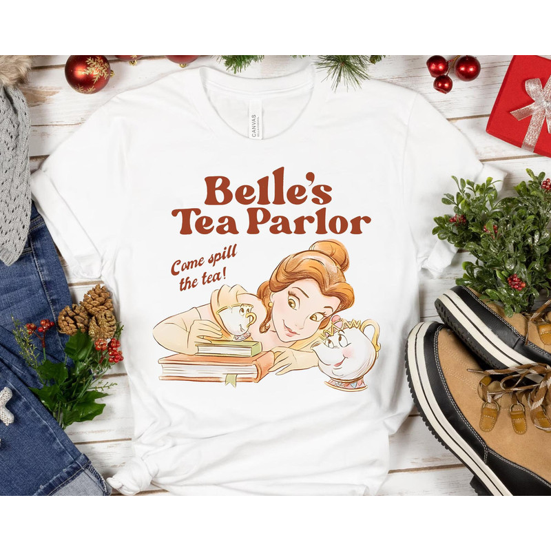 Belle's Tea Parlor Spill The Tea Shirt  Beauty and The Beast  Disney Princess Chip Potts  Disney World T-shirt  Disneyland Family Trip - 2.jpg