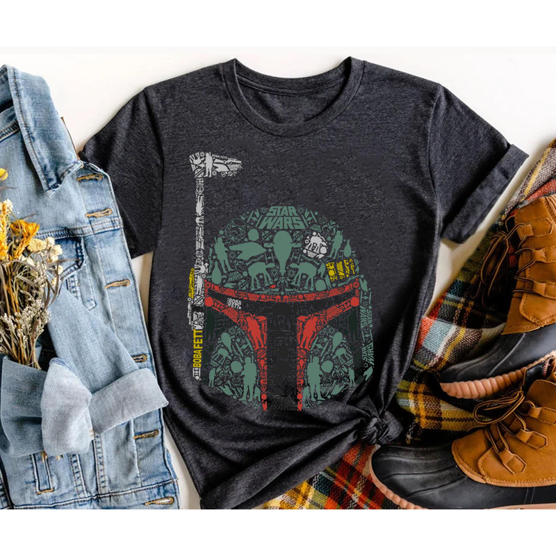 Boba Fett Silhouette Helmet Star War Shirt Star Wars Day 2023  May the 4th T-shirt  Galaxy's Edge  Walt Disney World  Disneyland Trip - 3.jpg