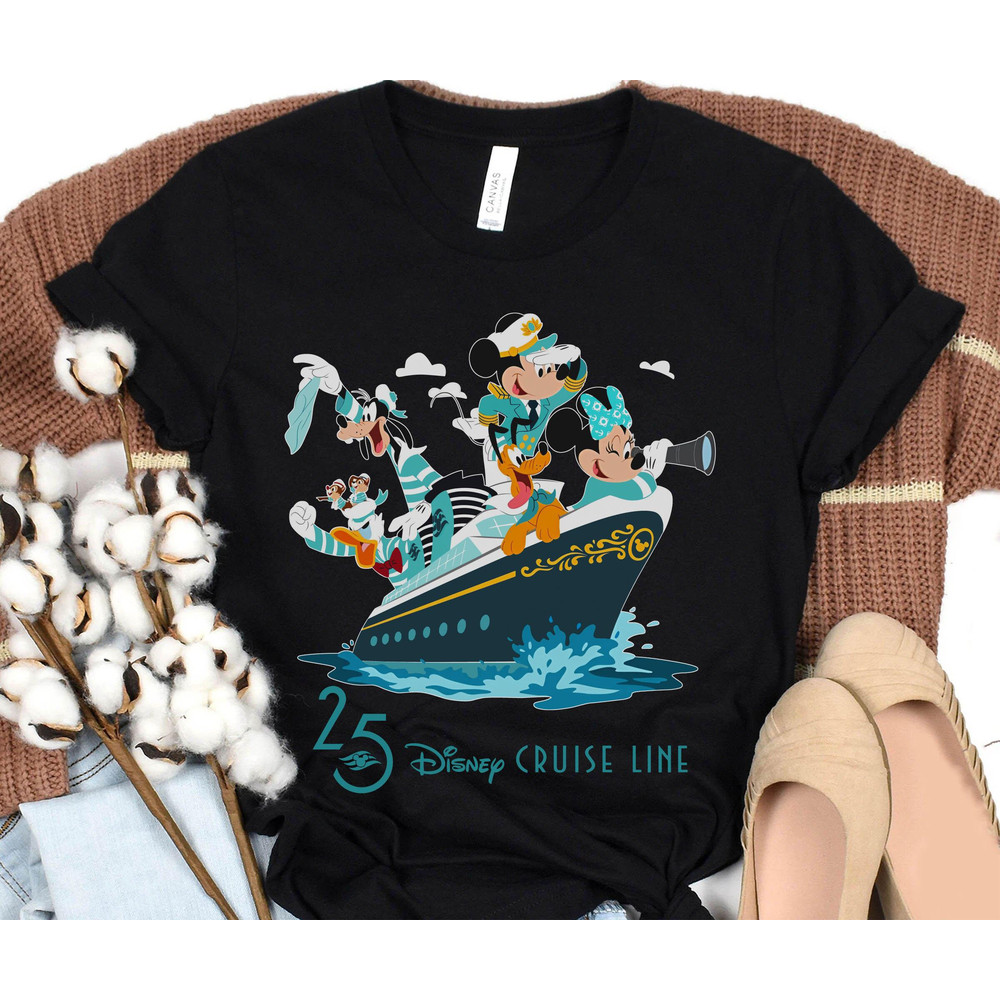 Captain Mickey And Friends Best Cruise Ever T-shirt Cruise Line 25th Silver Anniversary At Sea Tee Disney Cruise Summer Family Matching - 5.jpg