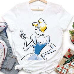 cinderella sketch portrait shirt / disney princ