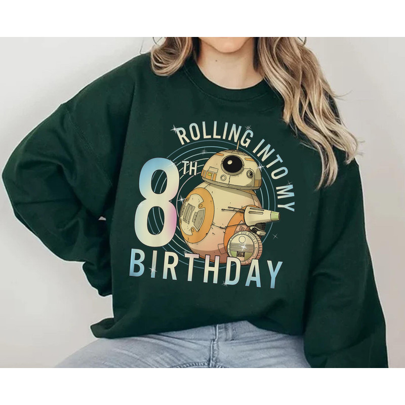 Custom BB-8 Rolling Into My Birthday Shirt Star Wars Droids Birthday Party T-shirt Walt Disney World Disneyland Trip Personalized Gift - 2.jpg