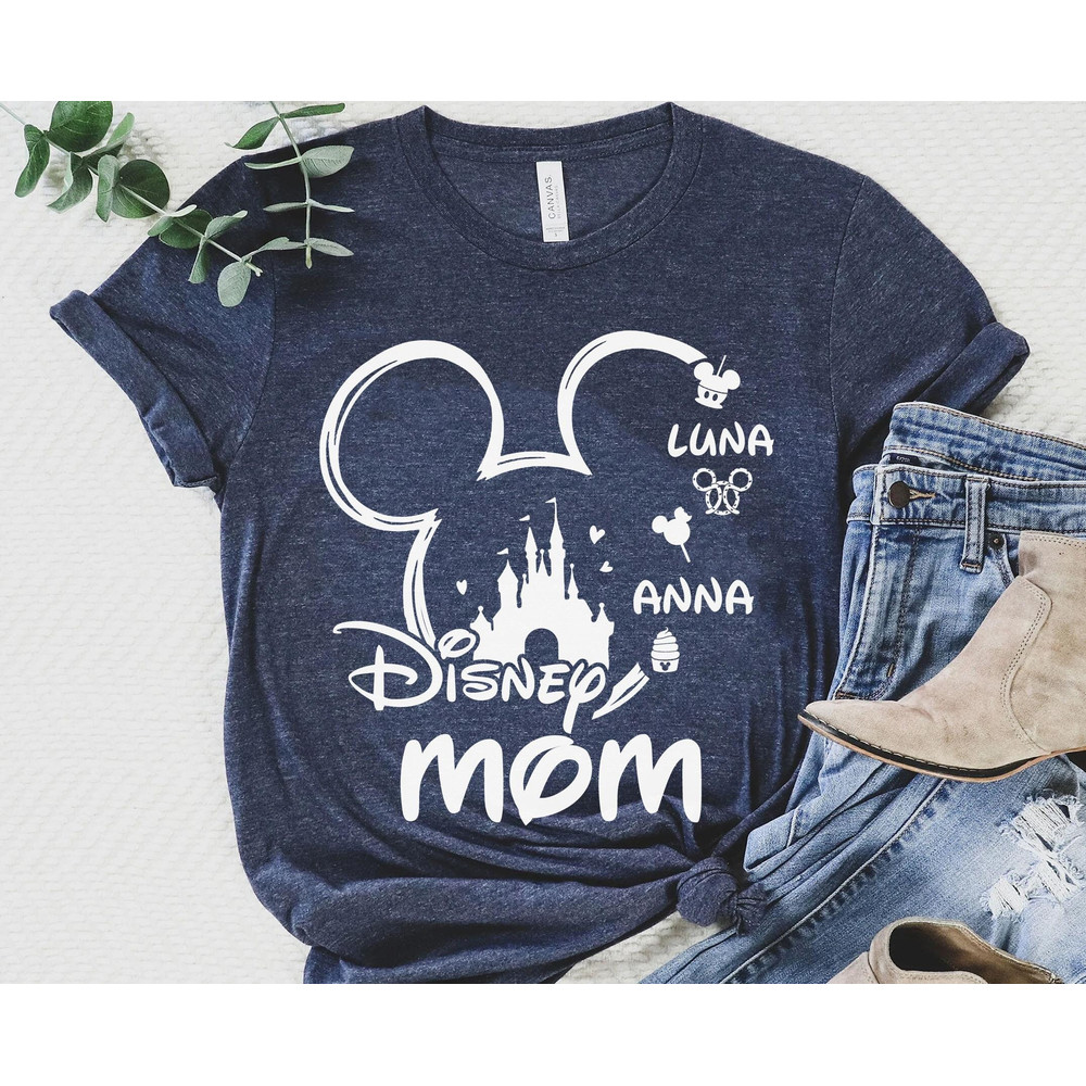 Custom Disney Mom Mickey Mouse Disney Castle Shirt Disney Mother T-shirt Mother's Day Shirt Walt Disney World Disneyland Trip Gift - 1.jpg