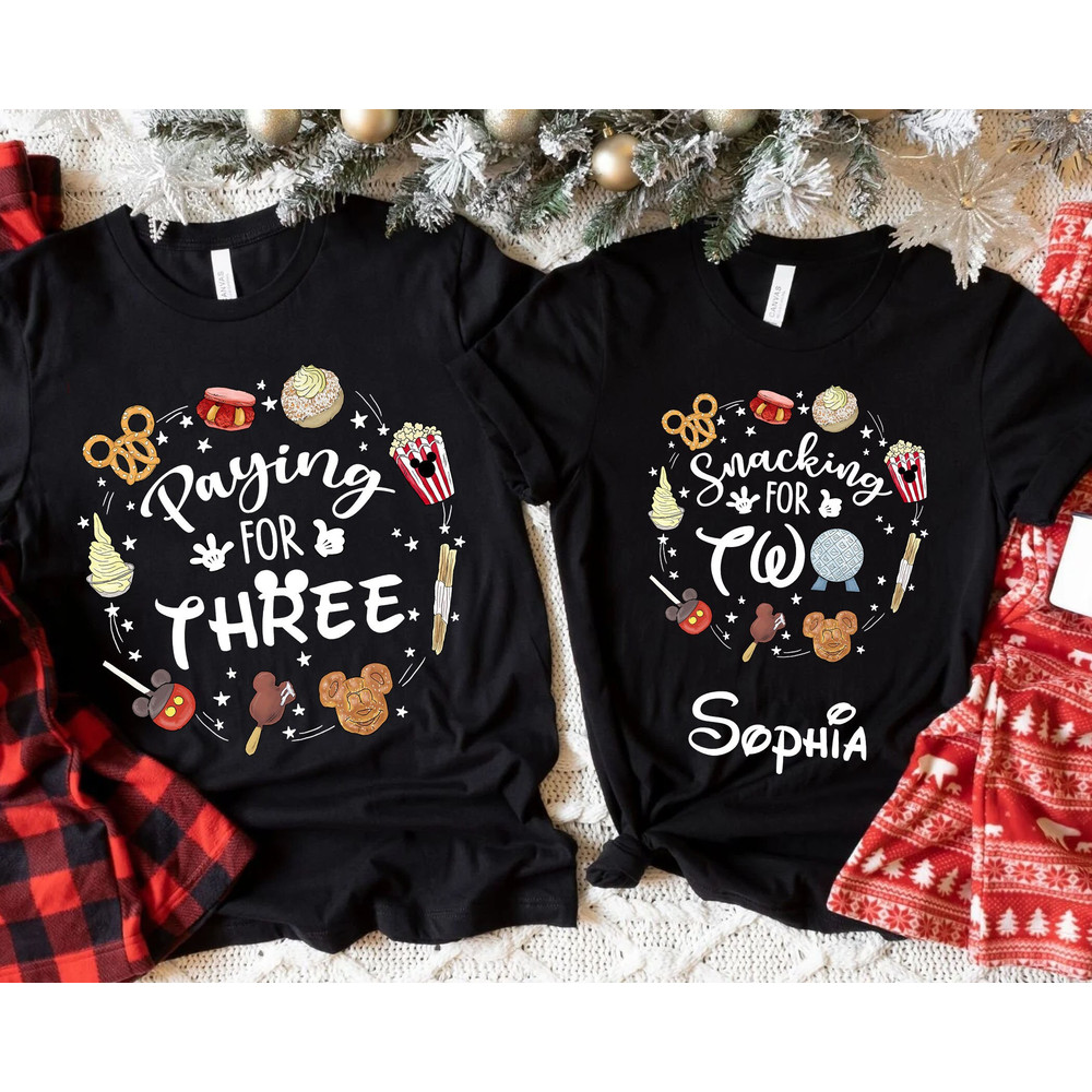 Custom Disney Snacks For Two Pay For Three Shirt Pregnancy Announcement Bump Reveal Matching Shirt To Be Mom Dad Walt Disney World - 1.jpg