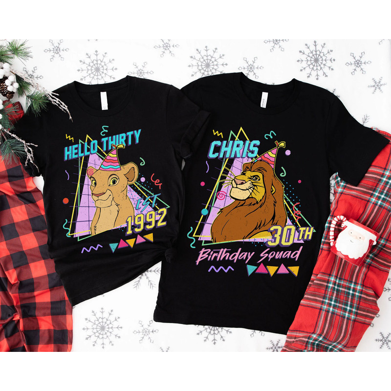 Custom Disney The Lion King Birthday Couple T-shirt  Nala And Simba Matching Tee  Personalized Disney Birthday Shirt Disney Hakuna Matata - 1.jpg