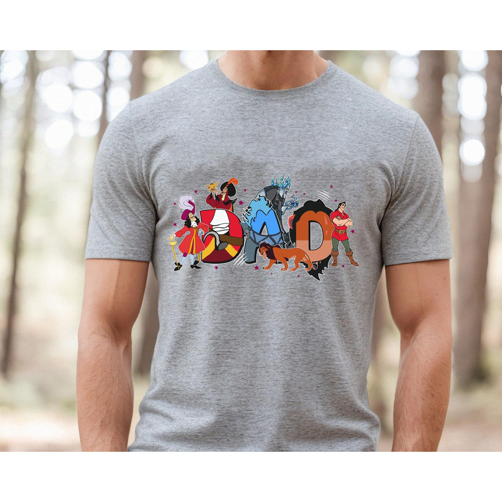 Custom Disney Villains Dad Shirt Hades Captain Hook Scar Jafar Gaston T-shirt Personalized Nickname Father's Day Gift Disneyland Trip - 1.jpg