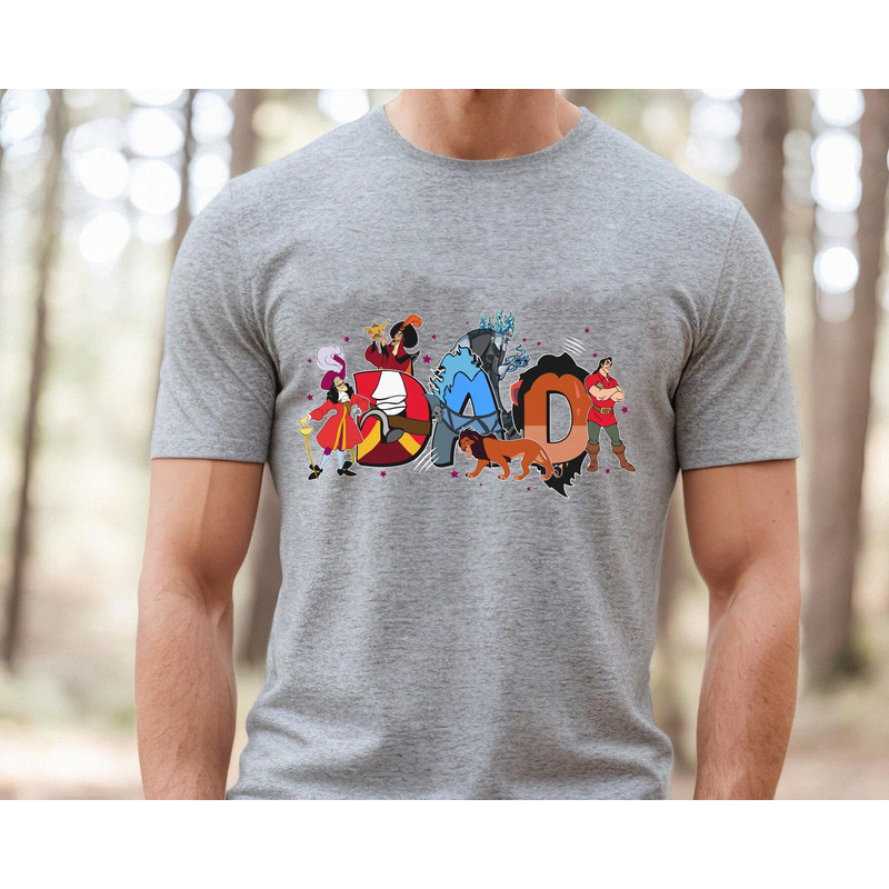 Custom Disney Villains Dad Shirt Hades Captain Hook Scar Jafar Gaston T-shirt Personalized Nickname Father's Day Gift Disneyland Trip - 1.jpg