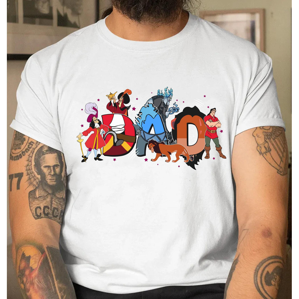 Custom Disney Villains Dad Shirt Hades Captain Hook Scar Jafar Gaston T-shirt Personalized Nickname Father's Day Gift Disneyland Trip - 5.jpg