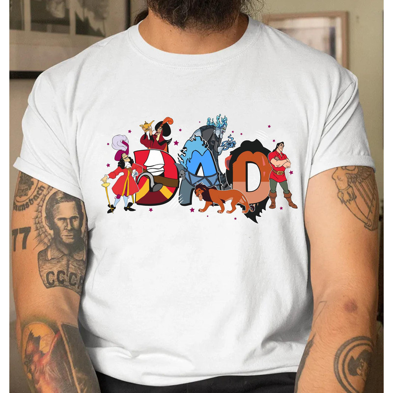 Custom Disney Villains Dad Shirt Hades Captain Hook Scar Jafar Gaston T-shirt Personalized Nickname Father's Day Gift Disneyland Trip - 5.jpg