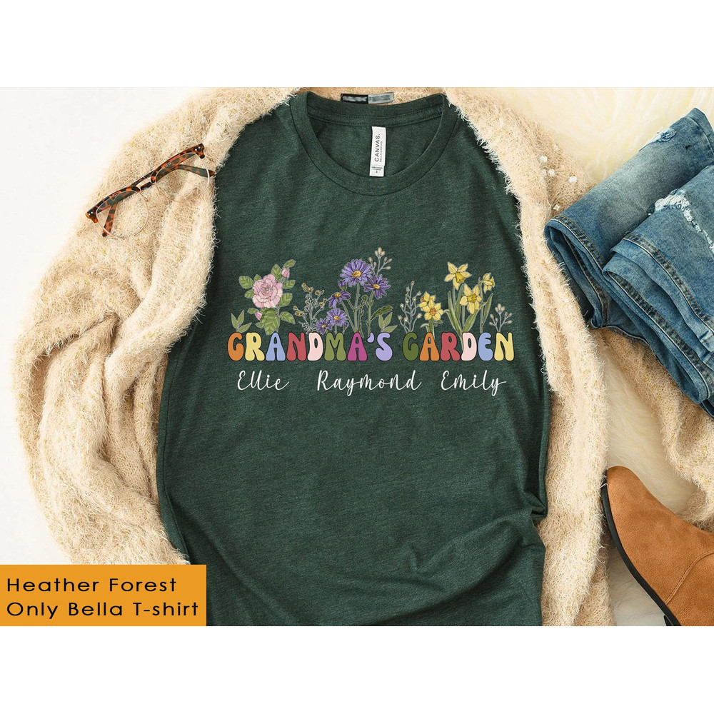 Custom Grandma's Garden With Kids Name Shirt Grandma Wildflower Tee Personalized Mother's Day Gift For Grandma Grandma Gift Ideas - 1.jpg