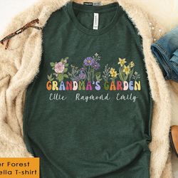 custom grandmas garden with kids name shirt / g